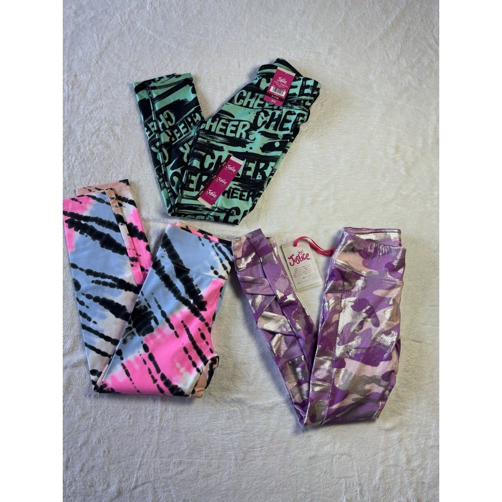 Justice Girls Lot Of 3 Leggings NWT Size Small Vibrant Color 3 Different Colors‎